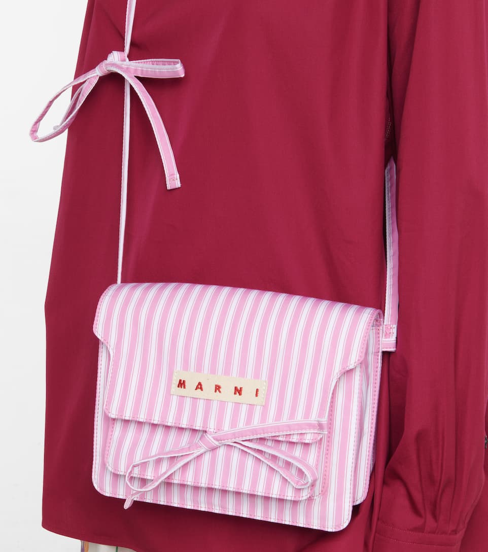 Marni Trunk Mini Striped-cotton Shoulder Bag - Pink Stripe - ShopStyle