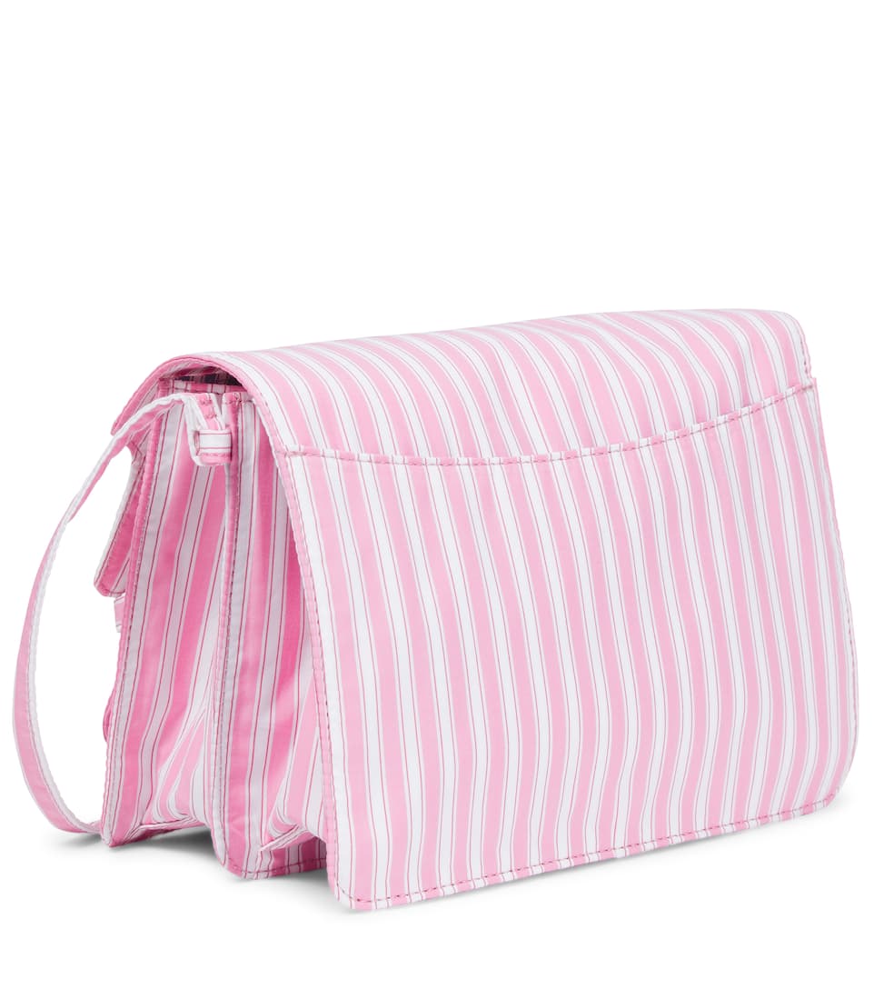 Marni Trunk Mini Striped-cotton Shoulder Bag - Pink Stripe - ShopStyle